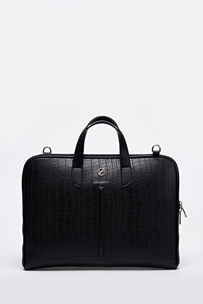 MESCHAIN Черен лаптоп и куфарче от крокодилска кожа MacBook Air Pro 13-14 инча