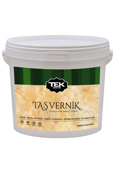 TEK BOYA Su Bazlı Çok Amaçlı Taş Ve Ahşap Verniği 0.75lt Şeffaf-hava Koşullarından Etkilenmez-kokusuz-parlak