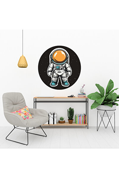 KOSS Dijital Autocolant rotund cu astronaut și stele, autocolant în formă rot...