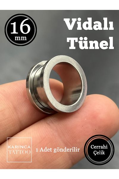 Karınca Piercing 16 Mm Tunnel Piercing Stainless Steel Ear Plug Tunnel