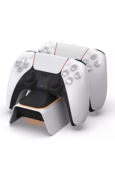 comse Ps5 Dualsense Işıklı Şarj Istasyonu Şarj Standı 0521 Beyaz