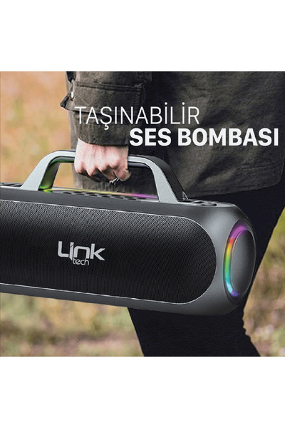 Linktech M420 Premium Extra Bass Çift Mikrofonlu Kablosuz Hoparlör