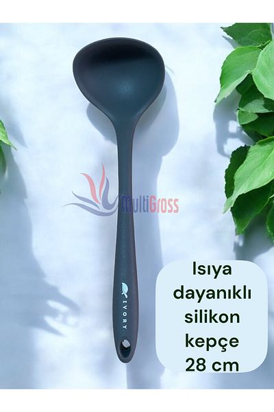 Multiamo Hard Tip Heat Resistant Fireproof Non-Stick Silicone 28 Cm Ladle 1 Piece / Four Color Options
