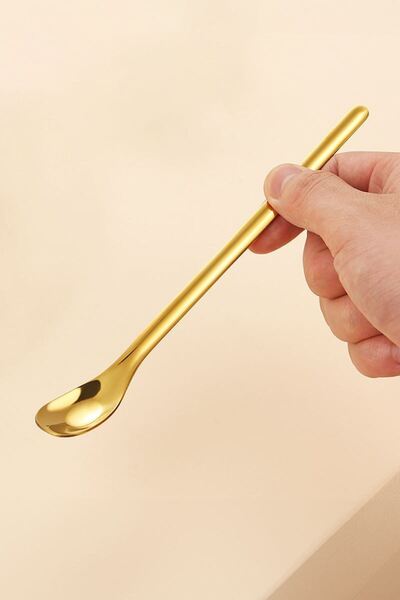 Chavin Gold Coffee Latte Fruit Juice Cocktail Bartender Spoon - 304 Steel, 15.5 Cm, Cin942Sr