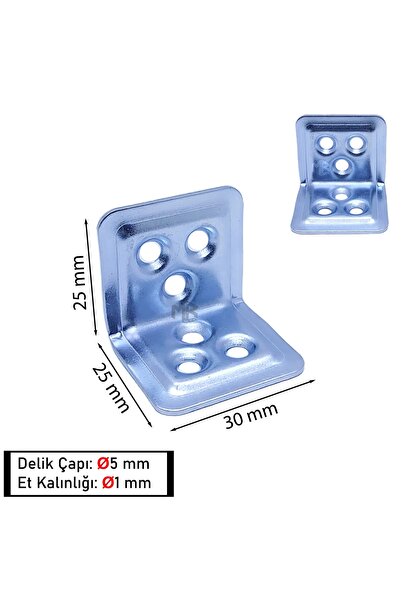 Yapıkan Mr. Bracket 25 Ad L Demir Gönye Köşebent 30x25x25mm- Mobilya Dolap Köşe Birleştirme Bağlantı Aparatı
