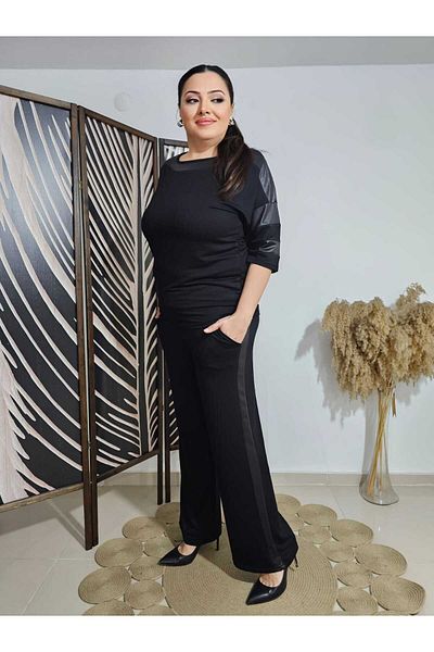 Melis Designer Plus Size Leather Mia Suit