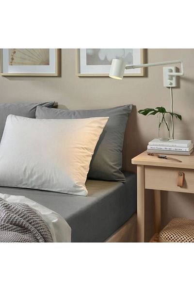 IKEA ULLVIDE, σεντόνια με λάστιχο, γκρι, 90x200 cm