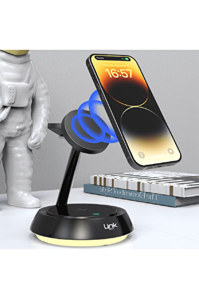 Linktech Link Tech W797 3in1 15w Hızlı Şarj Masaüstü Kablosuz Şarj Standı