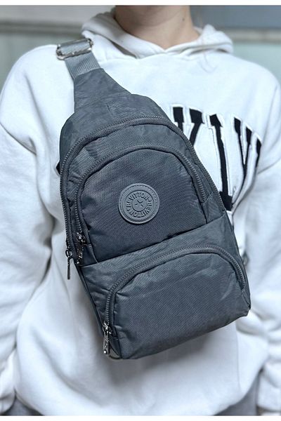 Çınka Bags Αδιάβροχο ύφασμα γκρι Unisex τσάντα σώματος χιαστί τσάντα ώμου