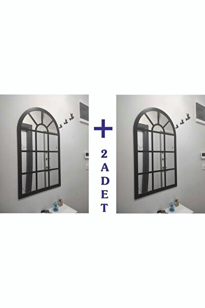 ONCA HEDİYELİK 2 Adet Dekoratif Pencere Ayna Boyalı Hazır Pleksi Aynalı 40x60 cm Altı Adet Kuş Hediyeli Hint