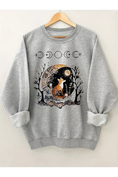 Nebulaa Tekstil NEBULAA Γυναικείο φούτερ με σχέδιο αλεπούς