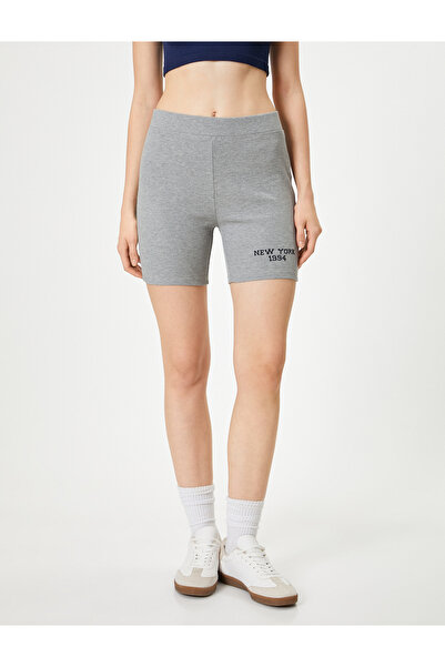 Koton High Waist Slogan Sports Biker κολάν - Slim Fit