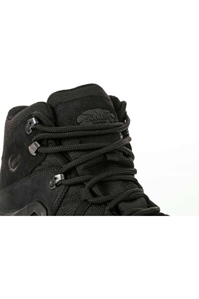 Scooter P1492 Meridyen Δερμάτινες ανδρικές μπότες Nubuck Παπούτσια Nubuck Μαύρο