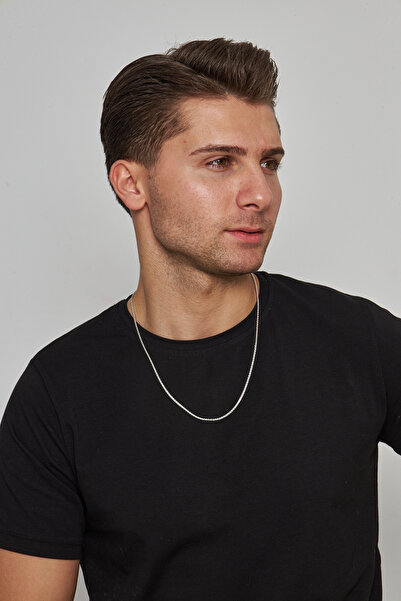 Ventino Silver 2mm Spiga 925 Ayar Gümüş Erkek Zincir Kolye Vek-3010