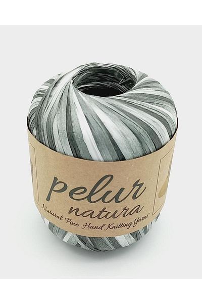 Nusrat Bilişim Light Gray Pelur Raffia Bag - Multi No:10 Marbled