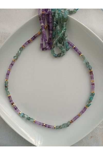 Mudita Tasarım Silindir ametist , AA kalite amorf neon Apatit tasarım kolye