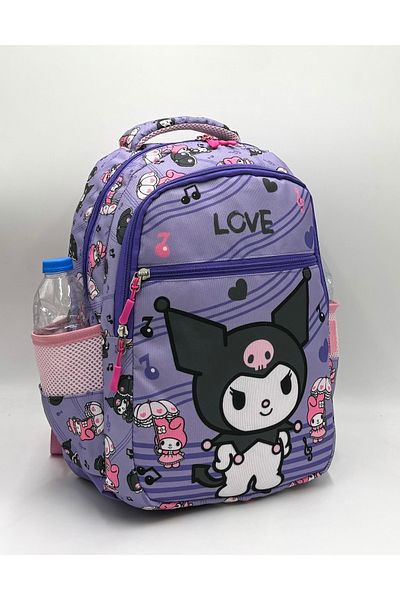 Bevitton First School Bag for Girl - Set of 2, Purple Character Pattern, for Kids