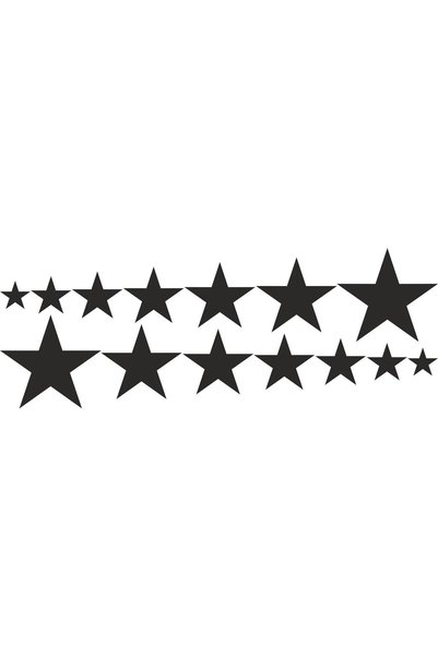 Generic Brand Row of 14 Stars Auto Engine Laptop Wall Foil Sticker 60 X 18 cm