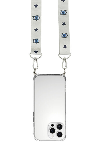 razar Iphone 16 Pro Uyumlu Göz Desen Askılı Telefon Kılıfı / 2,5cm