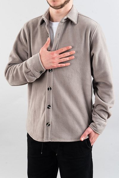 bombe Slim Fit Ανδρικό πουκάμισο Ξυλοκόπος Fleece Καφέ Κρέμα