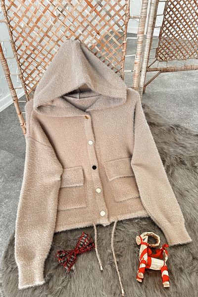 Poliyance Плетено яке тип бомбър Lauren Camel