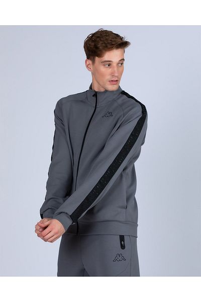 Kappa Men's Gray Zip Jacket - 371ı61w Logo, Billy Tk