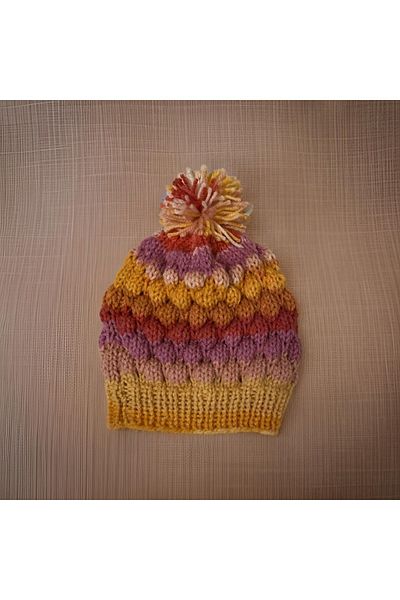 FM Soft Tissue Knit for Kids Ages 7-12 - Authentic Beanie with Wool Pompom, Winter Fashion and Warmth