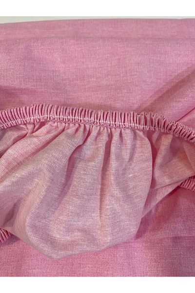 CANDAN ÇEYİZ Double Bed Sheet Set of 2 Pillows Elastic Cotton Pink Bed Sheet Set
