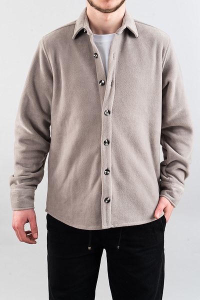 bombe Slim Fit Ανδρικό πουκάμισο Ξυλοκόπος Fleece Καφέ Κρέμα