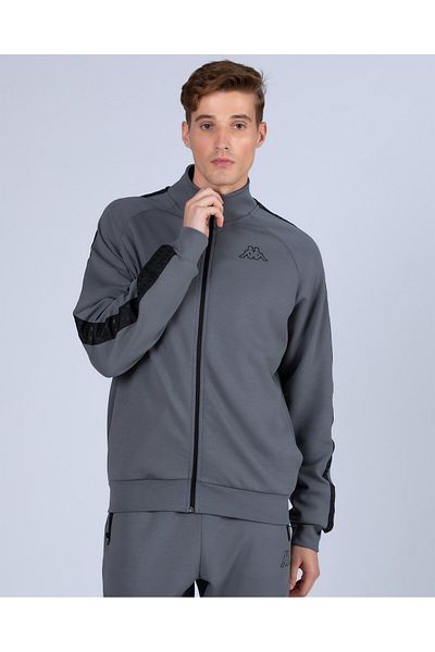 Kappa Men's Gray Zip Jacket - 371ı61w Logo, Billy Tk