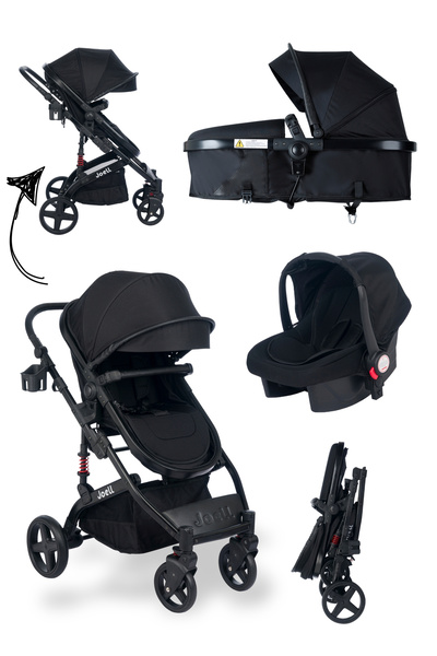 Joell Truva 1712 Travel Sistem Bebek Arabası Full Black