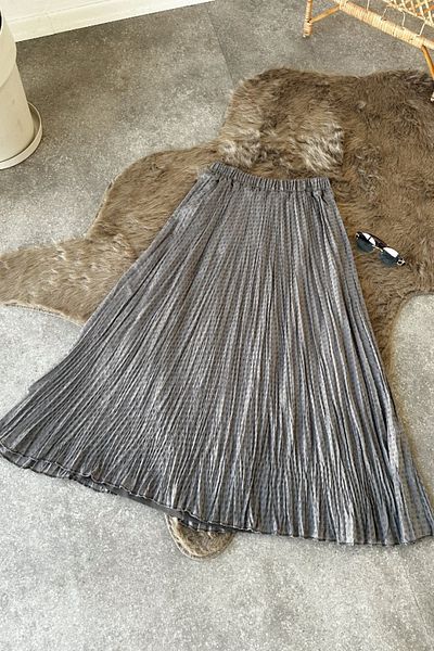 Poliyance Sofia Gray Flared Skirt