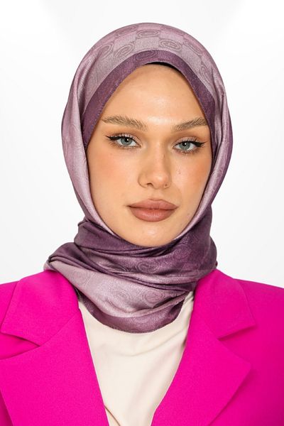 hijabchi Eggplant Purple Trend Monogram Shawl Special Series New Collection
