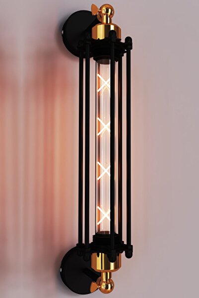 NOONLUX DESIGN&LIGHTING Vicenza Siyah Aplik Gold Kaplama Detaylı (AMPÜL FİYATA DAHİL DEĞİLDİR)
