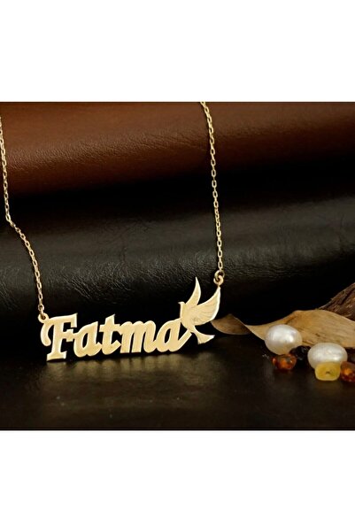 Genel Markalar 18 Ayar altın kaplama Isimli Güvercin Kolye 925 Ayar Gümüş Kaplama