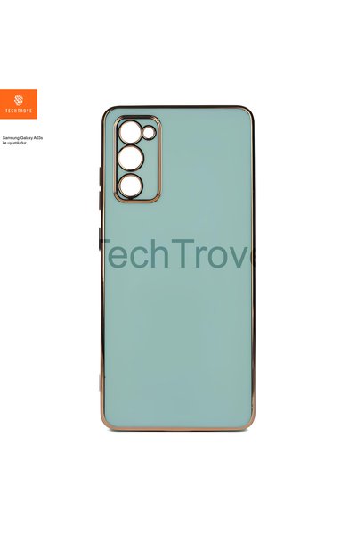 TechTrove حافظة هاتف سامسونج جالاكسي A03S غطاء سيليكون مع حافة ذهبية لحماية ا...