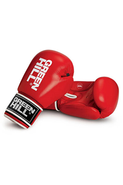 Green Hill Tiger Aiba Onaylı Deri Boks Eldiveni Kırmızı