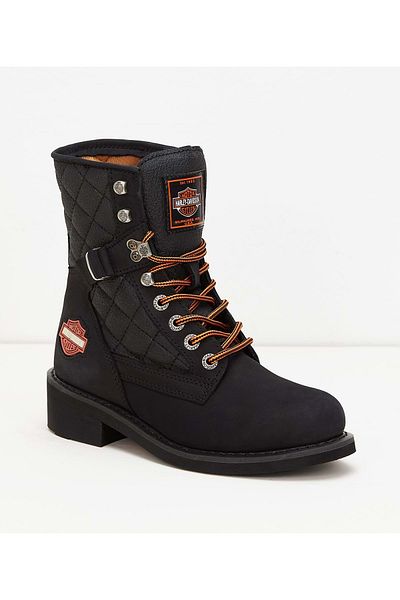Harley Davidson 025g 100078   - Women's Black Leather Boots, New Worker Model