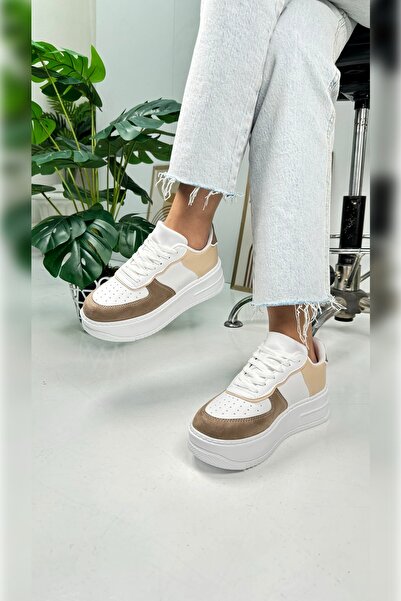 İmerShoes Daily Women's Sneaker Lace-up Light Thick High-Sole Walking Breathable Sports Shoes 451