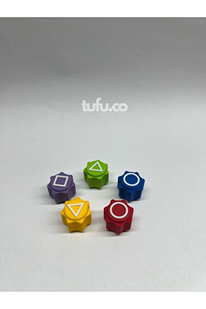 tufu.co Squid Game Oyun 5 Taş Seti Kutulu - Beştaş Oyuncak Renkli Taş Gonggi Kalamar Oyun