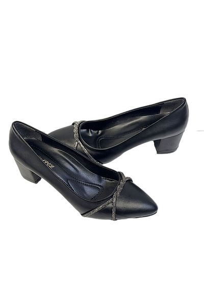 KAFKASLAR AYAKKABI Kafkaslar 5 cm Heeled Stone Large Size Women's Shoes