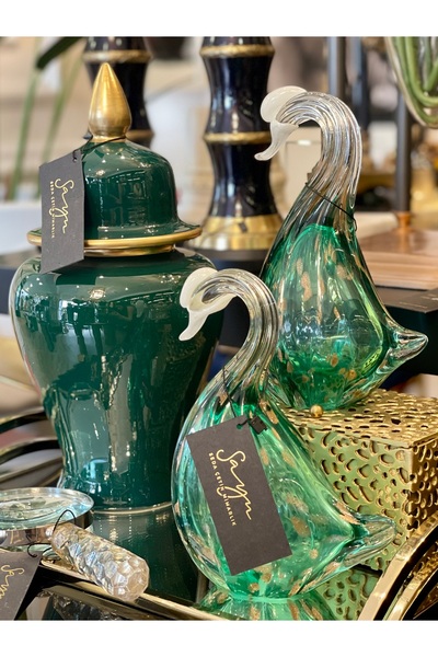 Missy Home İthal Cam Kuğu Obje Büyük Boy