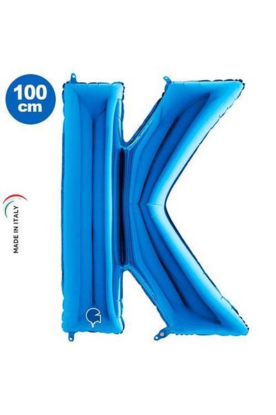 Parti Dükkanım K - Letter Foil Balloon Blue (100 cm)