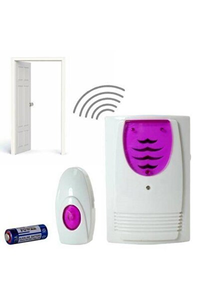 FırsatVar 100 Metre Çekim Mesafeli Kablosuz Pilli Kapı Zili Yapışkanlı Ofisiniz Işyerini Kablosuz Kapı Zili