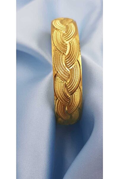 vogutima jewelery&silver by timuçin mavili 24 Ayar Altın Kaplama 15 Mm Örgü Bilezik • Düğün • Nişan • Söz Takı Bileziği