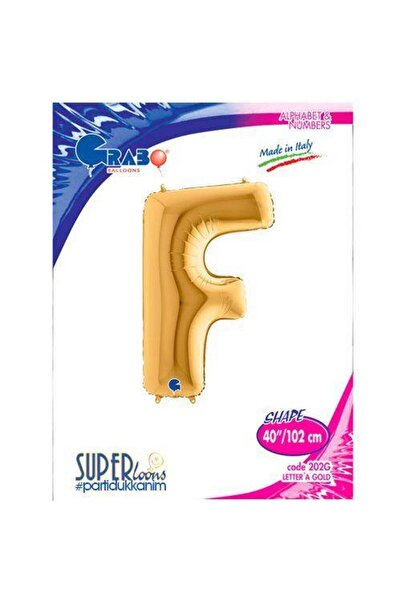 Parti Dükkanım F - Letter Foil Balloon Gold (100 cm)