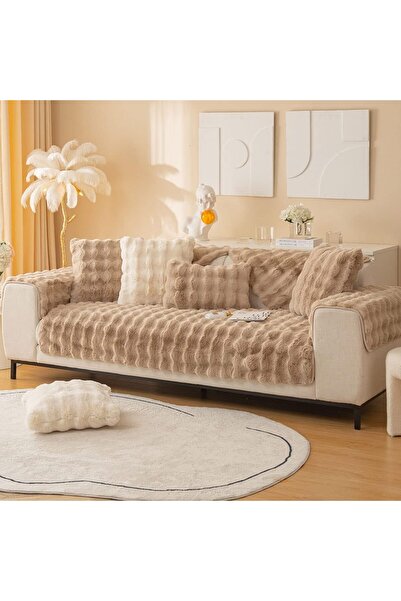 Paris Life Husa de canapea cu trei locuri Rabbit Plush Bubble (1 buc) Dimensiune 80 X 190 cm pentru a se așeza - cafea cu lapte