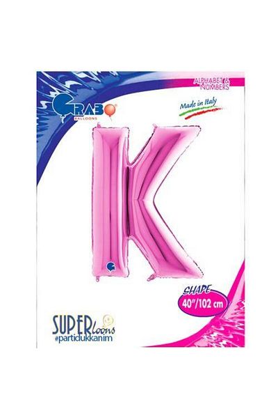 Parti Dükkanım K - Letter Foil Balloon Pink (100 cm)