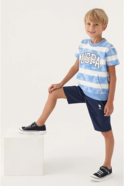 U.S. Polo Assn. Costum bermude albastre pentru băiat