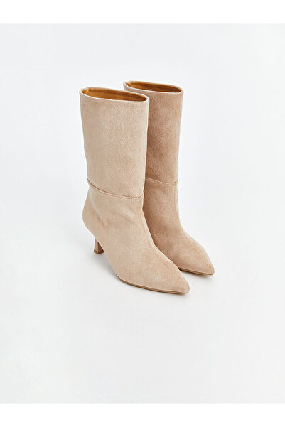 LC Waikiki Vizyon Yeni Sezon Süet Görünümlü Kadın Topuklu Bot